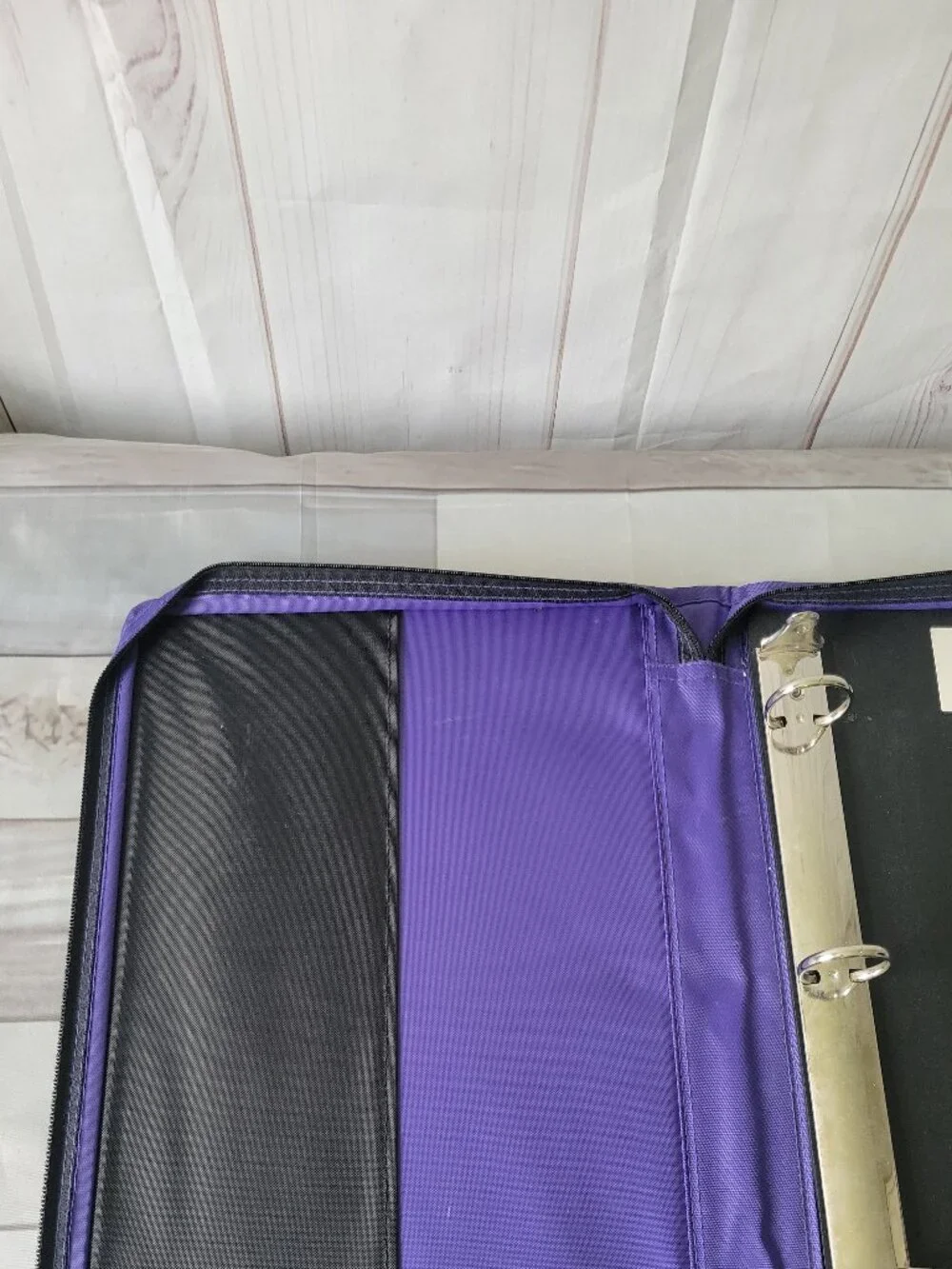 Vintage 90’s/Y2K Mead Nike 3 Ring Binder, Purple/Black, School Organizer Folder
